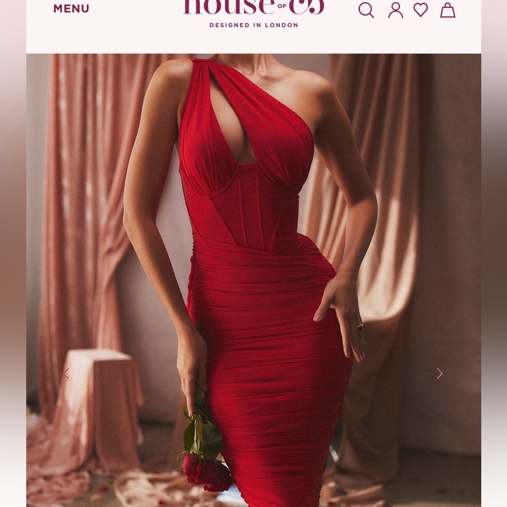 House of Cb Valentina Red Midi Dress